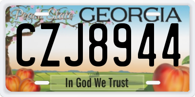 GA license plate CZJ8944