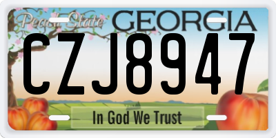 GA license plate CZJ8947