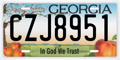 GA license plate CZJ8951