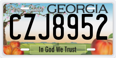 GA license plate CZJ8952