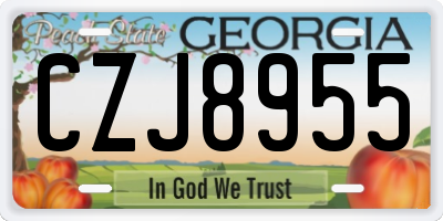 GA license plate CZJ8955