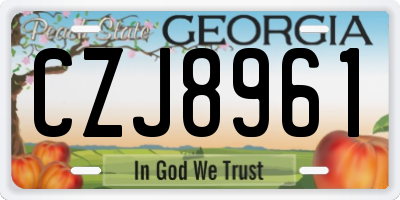 GA license plate CZJ8961