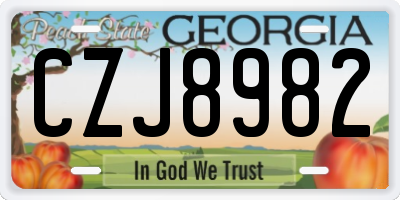 GA license plate CZJ8982