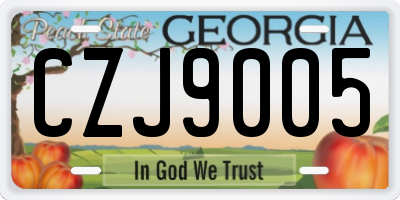 GA license plate CZJ9005