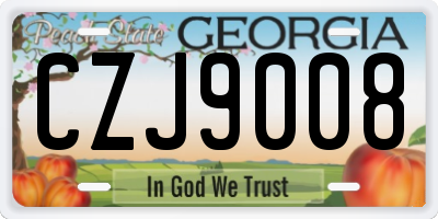 GA license plate CZJ9008
