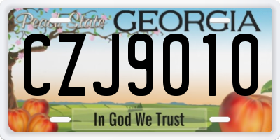 GA license plate CZJ9010