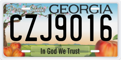 GA license plate CZJ9016