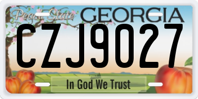 GA license plate CZJ9027