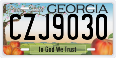 GA license plate CZJ9030