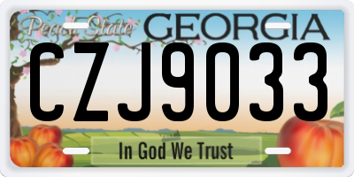 GA license plate CZJ9033