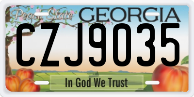 GA license plate CZJ9035
