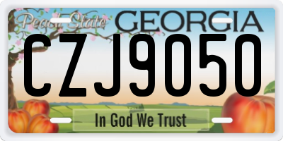 GA license plate CZJ9050
