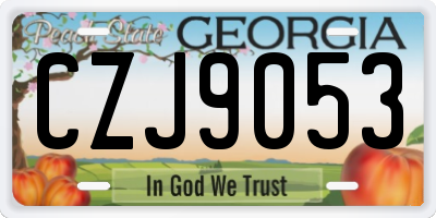 GA license plate CZJ9053