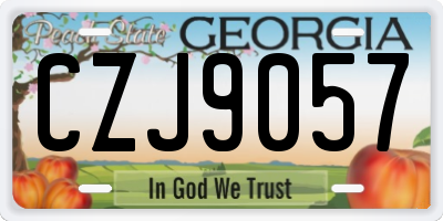 GA license plate CZJ9057