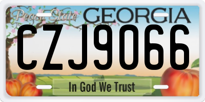 GA license plate CZJ9066