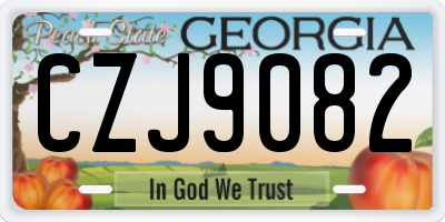 GA license plate CZJ9082