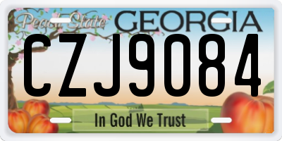 GA license plate CZJ9084