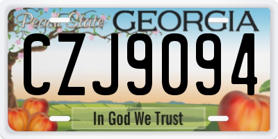 GA license plate CZJ9094
