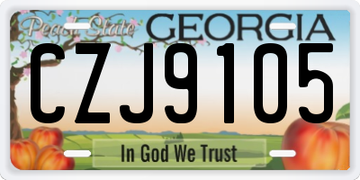 GA license plate CZJ9105