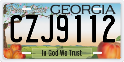 GA license plate CZJ9112