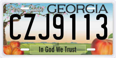 GA license plate CZJ9113