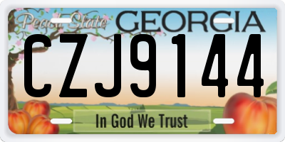 GA license plate CZJ9144