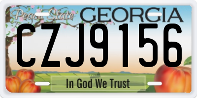 GA license plate CZJ9156