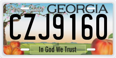 GA license plate CZJ9160