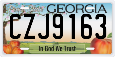 GA license plate CZJ9163