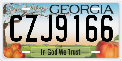 GA license plate CZJ9166