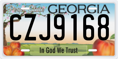 GA license plate CZJ9168