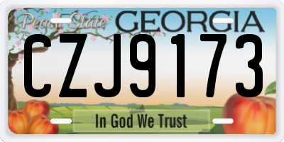 GA license plate CZJ9173