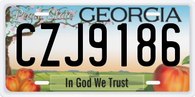 GA license plate CZJ9186