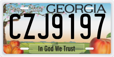 GA license plate CZJ9197