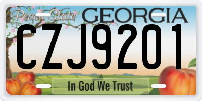 GA license plate CZJ9201