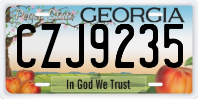 GA license plate CZJ9235