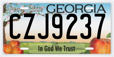 GA license plate CZJ9237