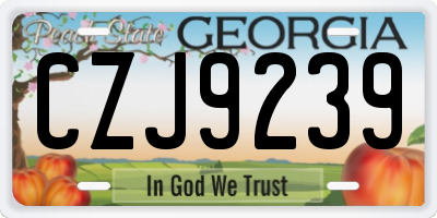 GA license plate CZJ9239