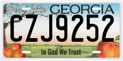 GA license plate CZJ9252