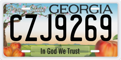 GA license plate CZJ9269