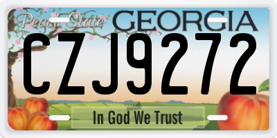 GA license plate CZJ9272