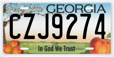 GA license plate CZJ9274