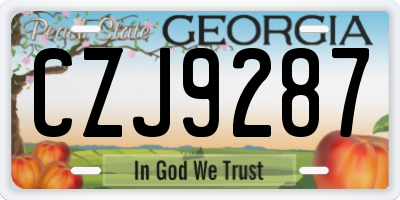 GA license plate CZJ9287