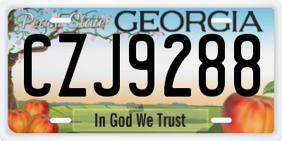 GA license plate CZJ9288
