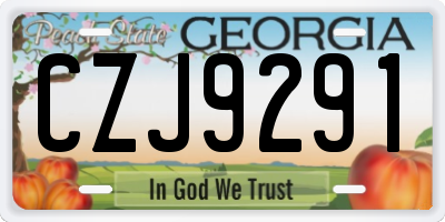 GA license plate CZJ9291