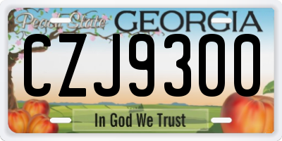 GA license plate CZJ9300
