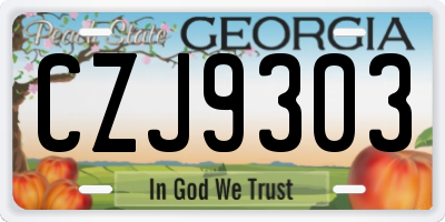 GA license plate CZJ9303