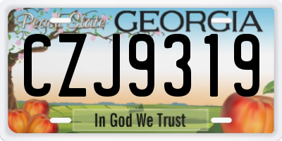 GA license plate CZJ9319
