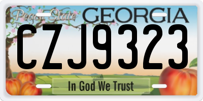 GA license plate CZJ9323