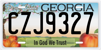 GA license plate CZJ9327